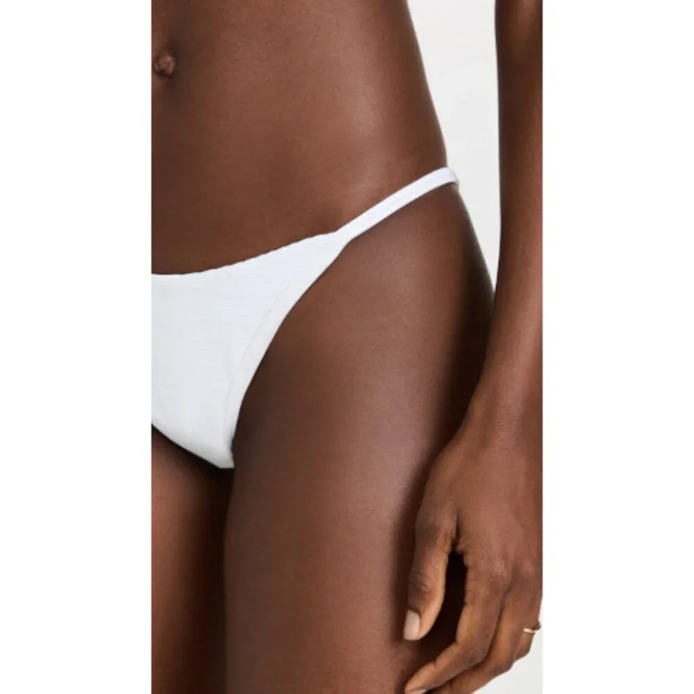 NWT l*space Jay Bitsy Ribbed Bikini Bottoms in White Sz. L